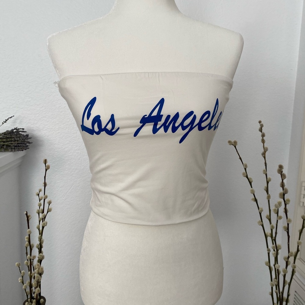 Summer Beach Crop Tube Top  Strapless Stretch